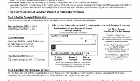 Wells Fargo Direct Deposit Form | amulette