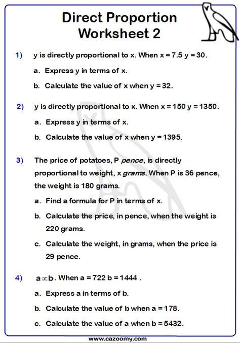 direct and inverse proportion class 8 worksheet with solutions