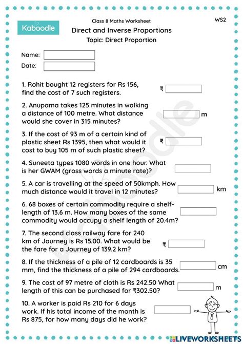 direct and inverse proportion worksheet with answers pdf grade 7