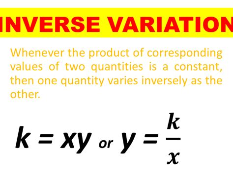 direct and inverse variation formula