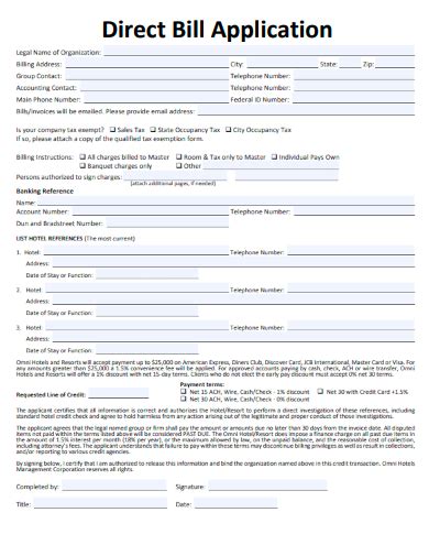 Direct Billing Application Template