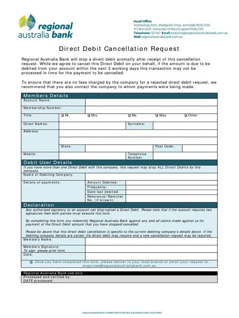 direct debit cancellation