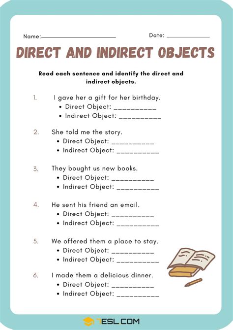 Direct Object And Indirect Object Exercises