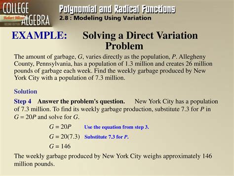 direct variation example problem with solution