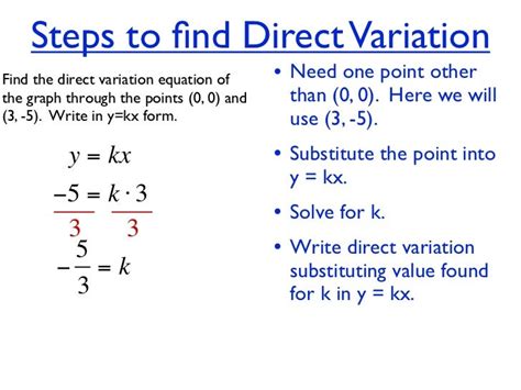 direct variation formula example with solution