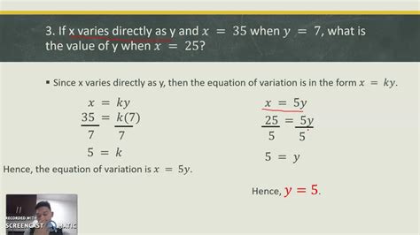 direct variation questions with answers