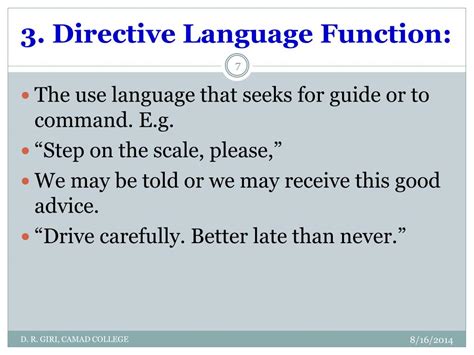 Directive Language Examples