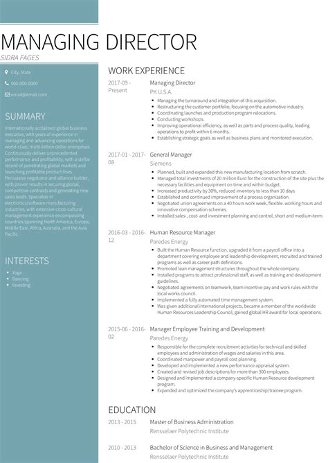 Creative Director Resume Samples and Templates VisualCV