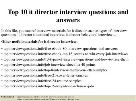 director interview questions and answers