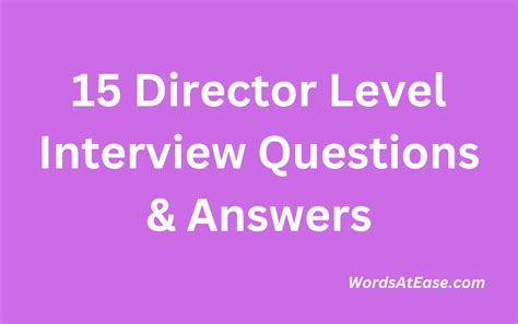 director level interview questions and answers pdf