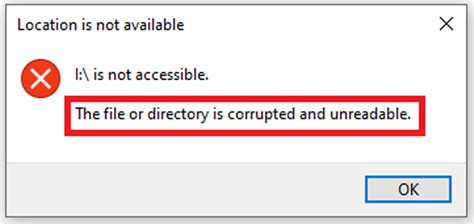 Directory Is Corrupted Or Unreadable