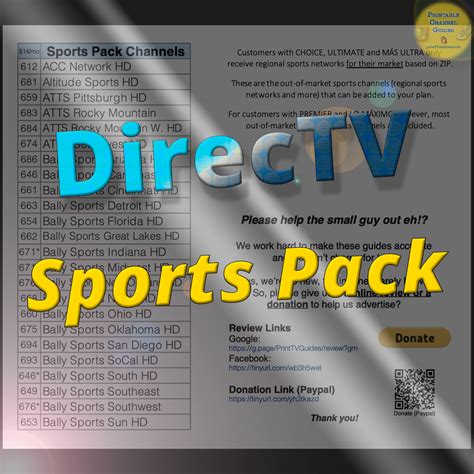 directv sports pack channels