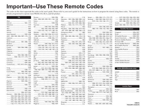 Directv universal remote control codes Artofit