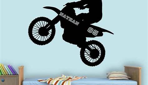 Motocross Racing Stunt Dirt Bike Biker Removable Vinyl Wall Sticker