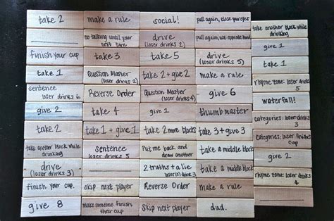 Dirty Jenga Rules