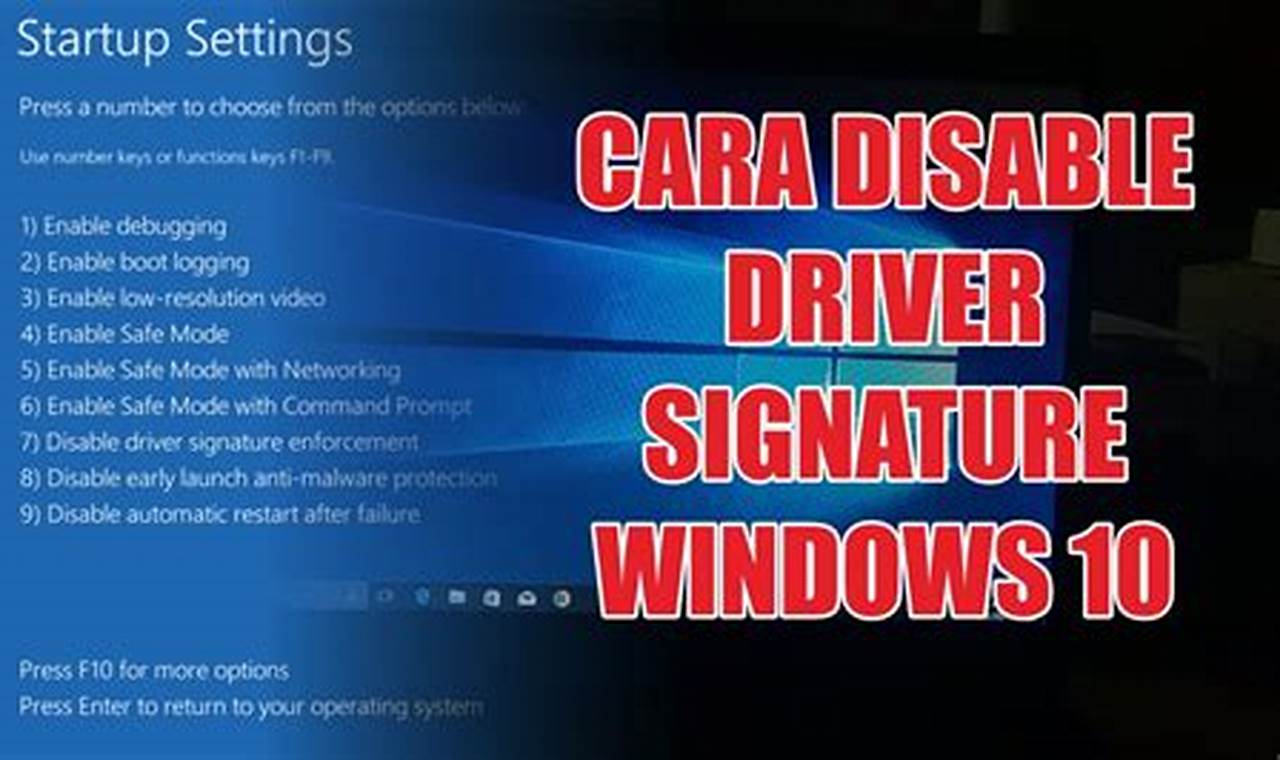 disable signature windows 10