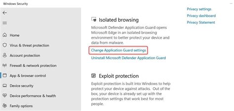 Disable Application Guard Intune