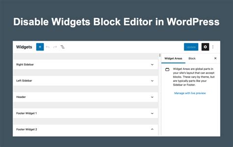 Disable Block Editor For Widgets