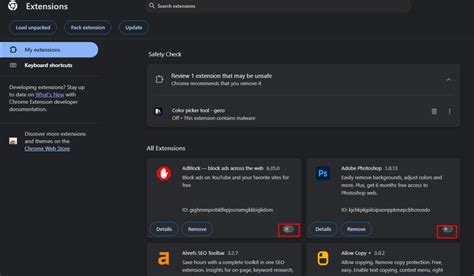 Disabling extensions and ad blockers to fix streaming on adult sites