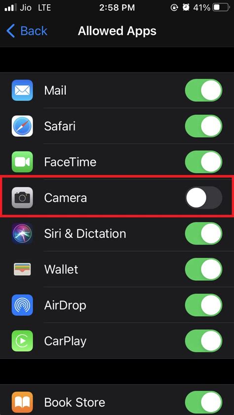 disable camera on lock screen iphone