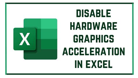 Disable Hardware Graphics Acceleration Excel Mac