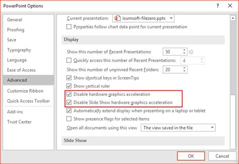 Disable Hardware Graphics Acceleration Microsoft Office