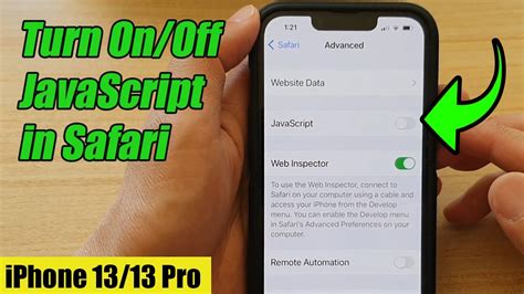 disable javascript in iphone