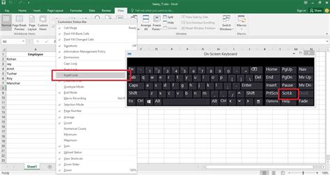 disable scroll lock in excel hp