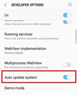 disable software update notification android