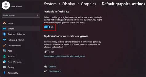 disable variable refresh rate windows 11