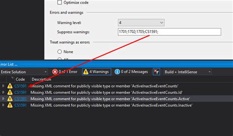 disable warning as error