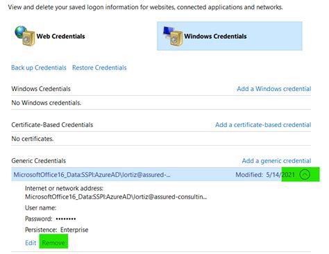 disable windows cached credentials