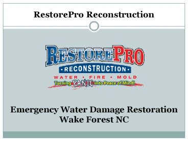 Water Damage Commercial & Residential RestorePro Reconstruction Damage restoration, Water