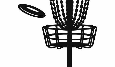 Design Freebies 123: Disc Golf Basket with Flying Disc - Free Vector