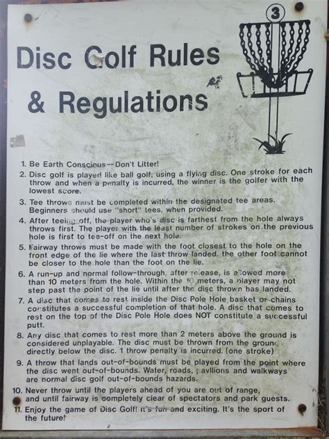 disc golf rules and regulations