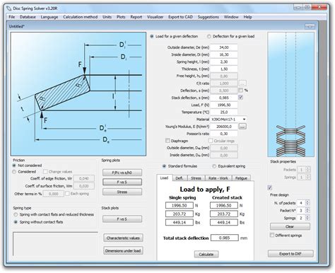 Disc Spring Washer Calculator