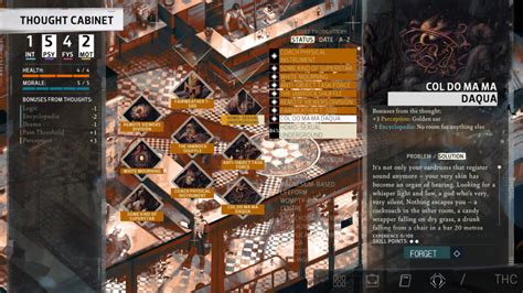 disco elysium thoughts list