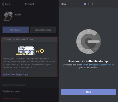 discord 2 factor authentication code