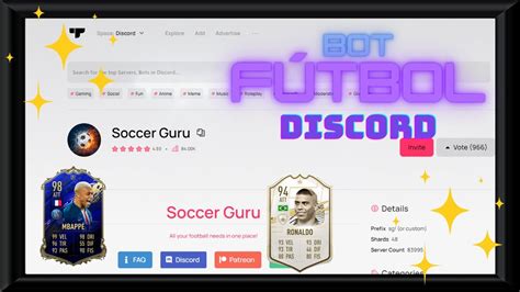 discord bot list soccer guru