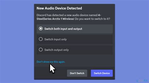 discord keeps detecting new audio device