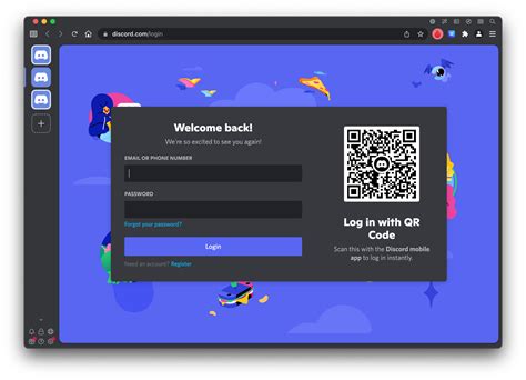 discord login in page