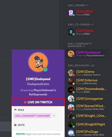 discord status twitch streaming