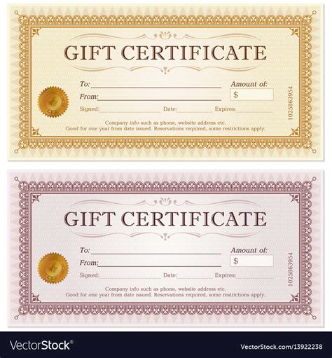 Gift Voucher, Certificate or Discount Card Template for Promo Co Stock