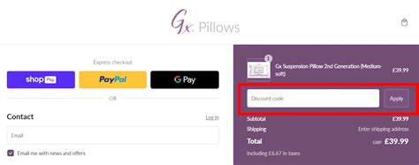 Discount Code For Gx Pillows