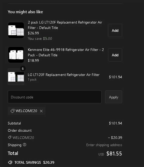 Discount Filter Code