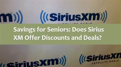 discounts for sirius xm for seniors