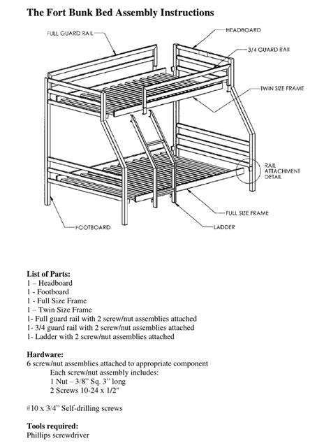 discovery bunk bed instructions