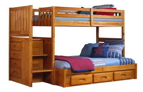 discovery world furniture twin over full white staircase bunk bed
