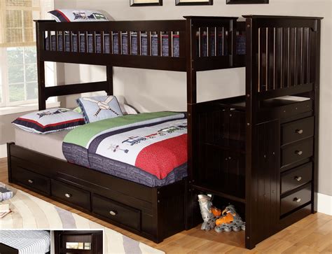 discovery world furniture twin over full white staircase bunk bed