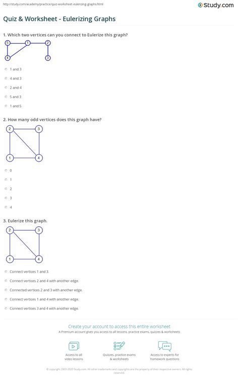 Discrete Math Eulerizing Graphs Worksheet Answers